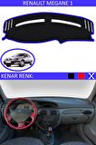 RENAULT MEGAN 1 İÇİN TORPİDO KORUMA HALISI SİYAH RENK MAVİ KENAR