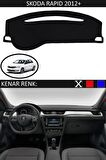 SKODA RAPİD 2012 MODEL ve ÜSTÜ İÇİN TORPİDO KORUMA HALISI SİYAH RENK SİYAH KENAR