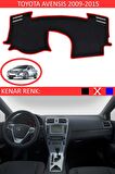 TOYOTA AVENSİS 2009-2015 MODEL İÇİN TORPİDO KORUMA HALISI SİYAH RENK KIRMIZI KENAR