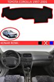 TOYOTA COROLLA 1997-2001 MODEL İÇİN TORPİDO KORUMA HALISI SİYAH RENK KIRMIZI KENAR