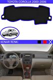 TOYOTA COROLLA 2000-2006 MODEL İÇİN TORPİDO KORUMA HALISI SİYAH RENK MAVİ KENAR