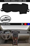TOYOTA COROLLA 2000-2006 MODEL İÇİN TORPİDO KORUMA HALISI SİYAH RENK SİYAH KENAR