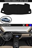 TOYOTA COROLLA 2012-2018 MODEL İÇİN TORPİDO KORUMA HALISI SİYAH RENK SİYAH KENAR