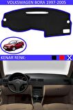VOLKSWAGEN BORA 1997-2005 MODEL İÇİN TORPİDO KORUMA HALISI SİYAH RENK MAVİ KENAR