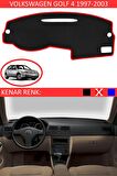 VOLKSWAGEN GOLF 4 1997-2003 MODEL İÇİN TORPİDO KORUMA HALISI SİYAH RENK KIRMIZI KENAR