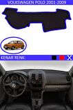 VOLKSWAGEN POLO 2001-2009 MODEL İÇİN TORPİDO KORUMA HALISI SİYAH RENK MAVİ KENAR