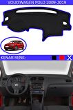 VOLKSWAGEN POLO 2009-2019 MODEL İÇİN TORPİDO KORUMA HALISI SİYAH RENK MAVİ KENAR