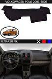 VOLKSWAGEN POLO 2001-2009 MODEL İÇİN TORPİDO KORUMA HALISI SİYAH RENK SİYAH KENAR