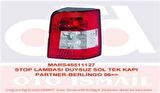 Mars 511127 Stop Lambası Sol Partner Berlingo Bagaj Kapı Tek Kapı Duysuz 03 08 Orta Seffaf 6350.Y9