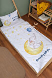 Organik Montessori Nevresim Seti (100x200) - Sevimli Ay fısıltısı