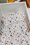 Organik Anne Yanı Nevresim Takımı (60x100) - Eğlenceli Kelimeler