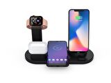 Native Audio UD-15 4 in 1 Kablosuz 10W Siyah Hızlı Şarj Masaüstü Standı