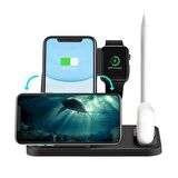 MARSTEC 4 In 1 Kablosuz Hızlı Şarj Istasyonu Standı Iphone Samsung
