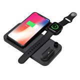 MARSTEC 4 In 1 Kablosuz Hızlı Şarj Istasyonu Standı Iphone Samsung