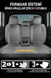 Ford C-Max  Uyumlu 5 KOLTUK TAM SET MAY SERİSİ DERİ OTO KOLTUK KILIFI TERLETME YAPMAZ GRİ