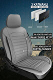 Kia Sorento  Uyumlu 5 KOLTUK TAM SET MAY SERİSİ DERİ OTO KOLTUK KILIFI TERLETME YAPMAZ GRİ