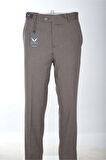 Slim Fit Koyu Gri Pantolon Düz Desenli