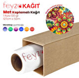 PlotterSarf® Premium Mat Coated Kağıt (Kaplamalı) 130 gr Rulo 127 cm x 50mt (1 Rulo)