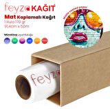PlotterSarf® Premium Mat Coated Kağıt (Kaplamalı) 170 gr Rulo 152 cm x 50mt (1 Rulo)