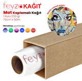 PlotterSarf® Premium Mat Coated Kağıt (Kaplamalı) 230 gr Rulo 75 cm x 50mt (1 Rulo)