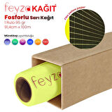 PlotterSarf® Flo Fosforlu Sarı (Floresan) Kağıt Rulo 95 gr 91,4 cm x 100 mt (1 Rulo)