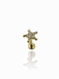 Minik Yıldız Taşlı Tragus Küpe 14 Ayar Altın 