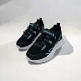 ERKEK ÇOCUK SİYAH ÜST MAVİ DETAYLI SNEAKER 
