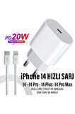 iPhone 14 Uyumlu Şarj Aleti ve Kablosu 20W HIZLI PD Şarj Cihazı iPhone 14 Pro 14 Plus 14 Pro Max