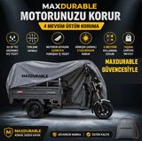 LEKSAS LY SJ 35000 3 TEKERLEKLİ KASALI Motosiklet Brandası Su Geçirmez 4 Mevsim Boya Dostu Motor Brandası + TAŞIMA ÇANTALI 3KKS