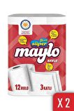 Maylo 3 Katlı Kağıt Havlu 12'li 2'li Paket