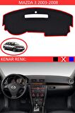 Mazda 626 1991-1997 İçin Uygun Torpido Koruma Halısı Siyah Kenar Renk Kırmızı