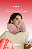 Moda Home Bedding Visco Ortopedik Seyahat Yastığı-Visco Yastık,Çıkarılabilir Kılıf, Lüks Seyahat Yastığı Pembe