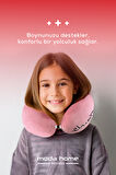 Moda Home Bedding Çocuk Visco boyun yastığı,çocuk ortopedik seyahat yastığı pembe yıkanabilir kılıflı unicorn