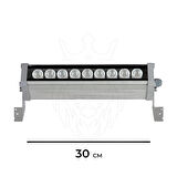 30 Cm Wallwasher Led Bina Dış Duvar Aydınlatma Yeşil Işık