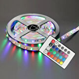 Şerit Led Renkli Rgb Tek Çipli İç Mekan 5 Metre Set