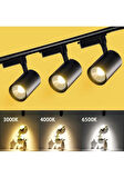 4 Adet Dekoratif Led Ray Spot + 1 Metre Ray Siyah Kasa Günışığı