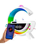 Polygold BT-3402 Dijital Saat Ve Alarmlı RGB Ledli 15w Kablosuz Şarjlı Bluetooth Hoparlör