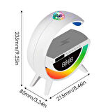 Polygold BT-3402 Dijital Saat Ve Alarmlı RGB Ledli 15w Kablosuz Şarjlı Bluetooth Hoparlör