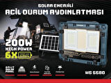 Wison Ws-5580 Güneş Enerjili Projektör Aydınlatma 200 Watt