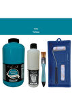 Mobilya Boyası-Cadence Multisurface H-041 Turkuaz 2000Ml Ultimate Vernik Mat 500Ml Saten Rulo Set