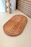Mobawood Ahşap Oval Oymalı Çerez, Kahvaltı, Sunum, Kahve Tabağı