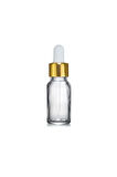 10 Ml Altın Başlıklı Damlalıklı Şeffaf Cam Şişe 5 Adet