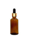 Altın/Siyah Cam Pipetli 50ml Amber Cam Şişeler 10 Adet