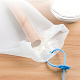 Hamur Torbası Orta Boy Silikon Şeffaf Hamur Yoğurma Torbası Ekmek Makarna Mantı Hamuru Kolay Yoğurma