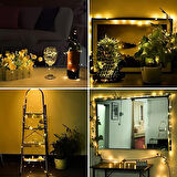 Peri Led Işık 5 Metre (Sarı) Pilli Aydınlatma Şerit Saçak Spot Süsleme