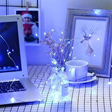 Pilli 5 metre Dekoratif Peri Led Beyaz Aydınlatma Süsleme Lambası