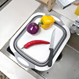 Katlanabilir Süzgeçli Kesme Tahtası ve Badya