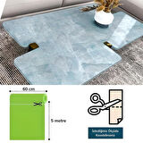 Mermer Desenli Masa Tezgah Mutfak Su Geçirmez Yapışkanlı Folyo Sticker Mavi 5x0,6m