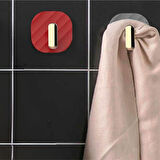 2li Yapışkanlı Retro Askılık Dolap Kapak Kulpu Kırmızı