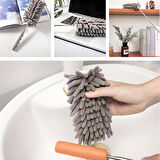 Teleskopik 3′lü Mop Toz Alma Püskülü Çok Fonksiyonlu Temizlik Seti